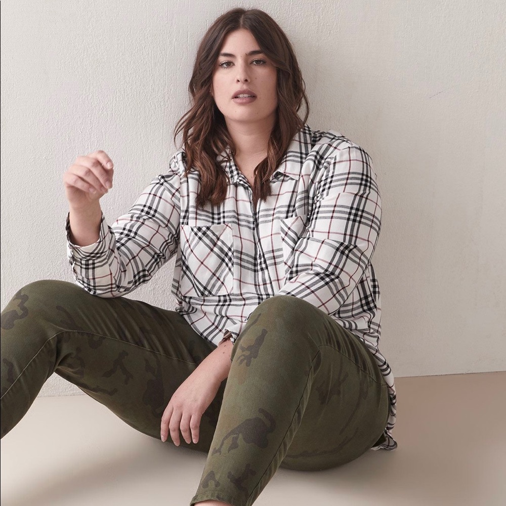 Sanctuary Plaid Boyfriend Shirt Size Extra Large